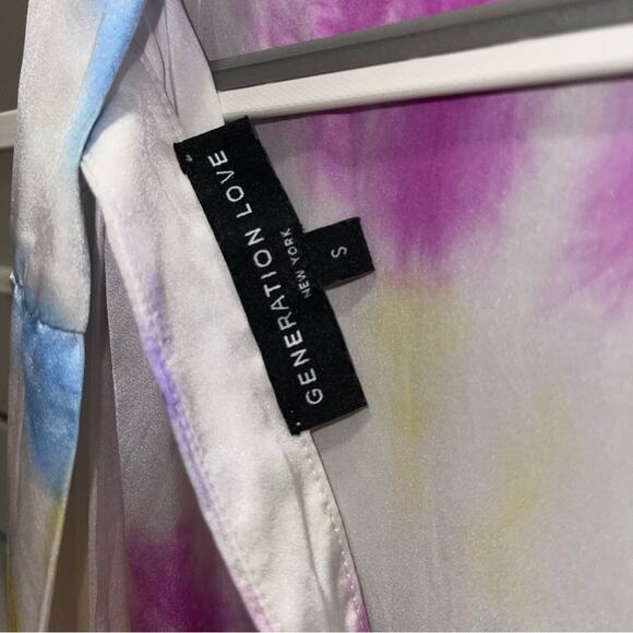 Generation Love Pastel Kaylee Silk Tie Dyed Halter Top Small - Picture 8 of 8